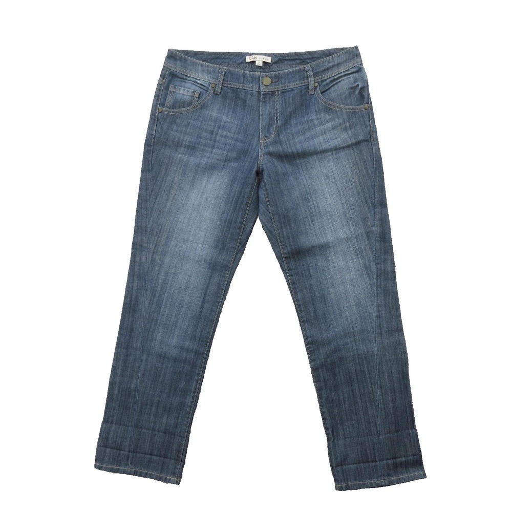 CAbi Jeans Womens 8 Blue Denim Straight Leg Style 640 Mid Rise Casual